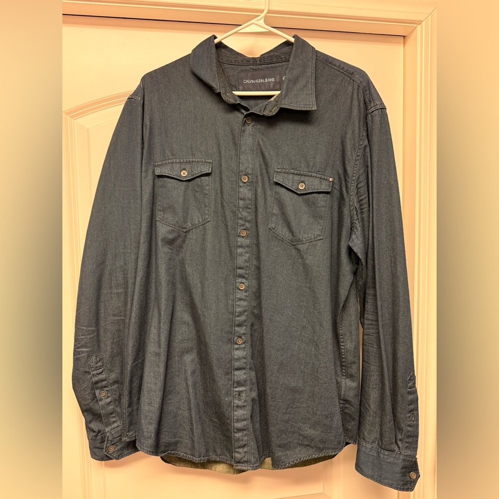 Calvin Klein Jeans Dark Blue Denim Style Shirt